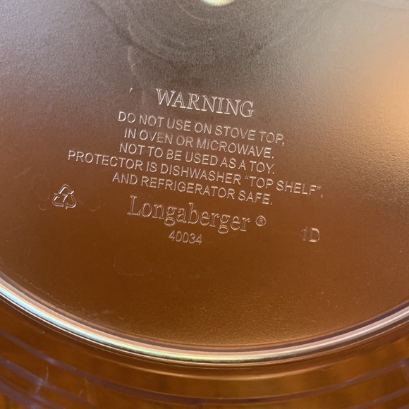 Longaberger 11" Bowl Basket with liner and lidded protector - Picture 15 of 16